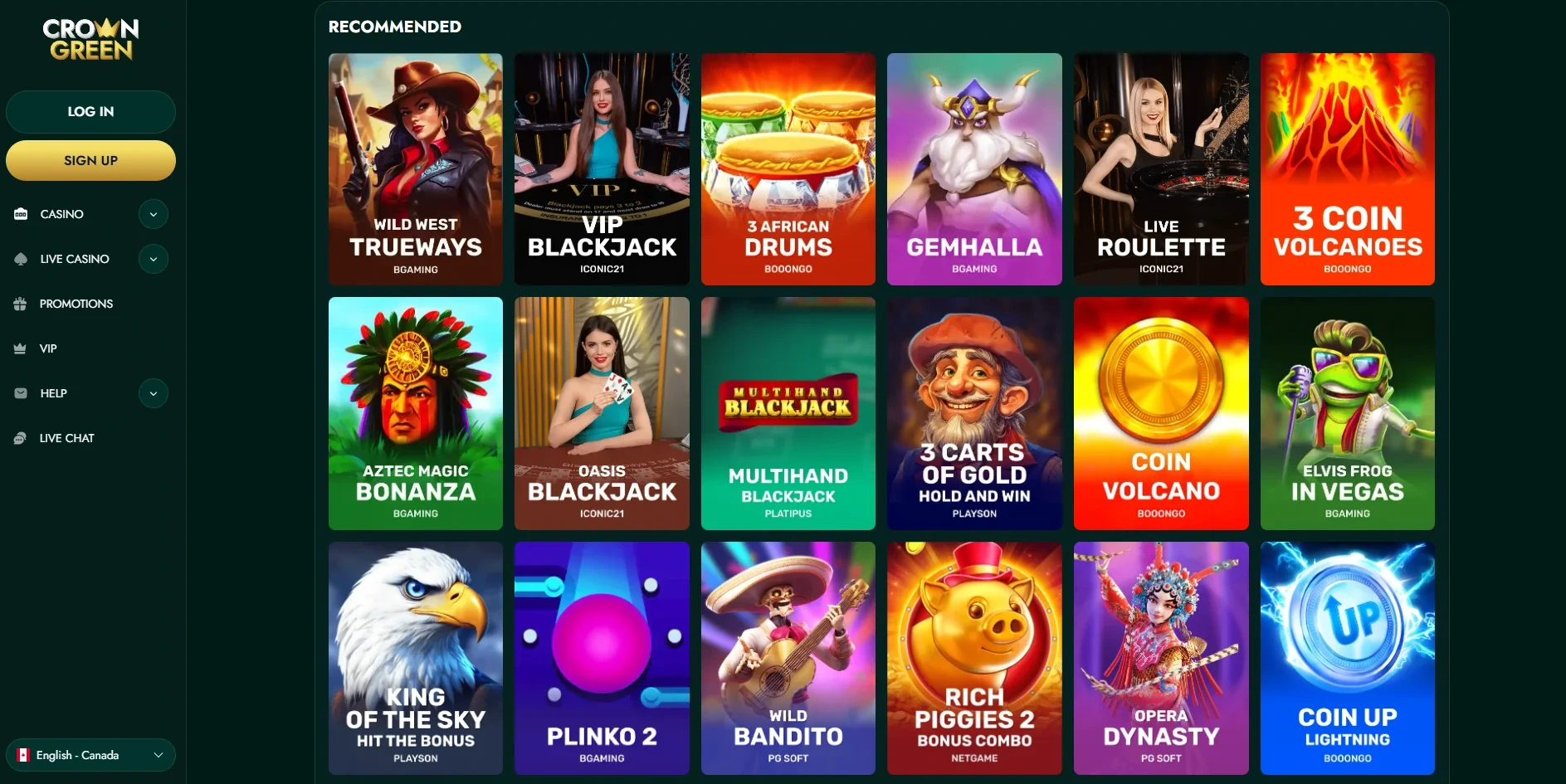 Crowngreen Casino Games