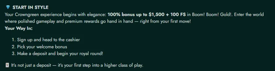 How Does a Crowngreen Casino Bonus Work