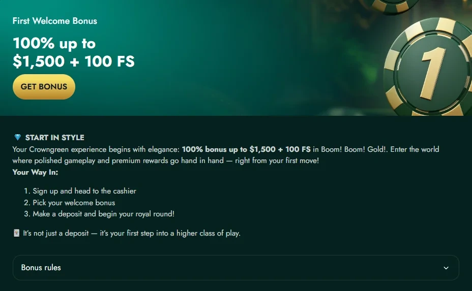 How to Get Bonus in Crowngreen Casino